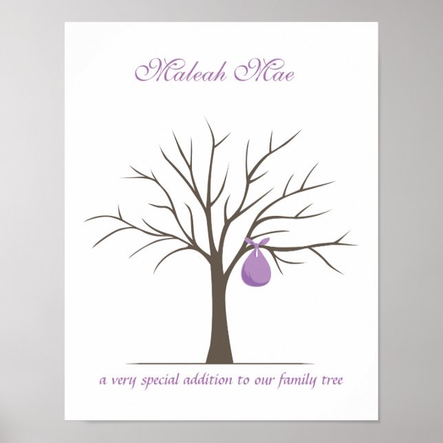 Baby Fingerprint Tree - Purple Poster (Front)