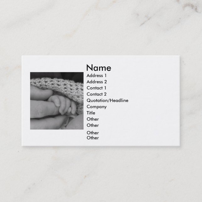 baby fingers business card (Front)