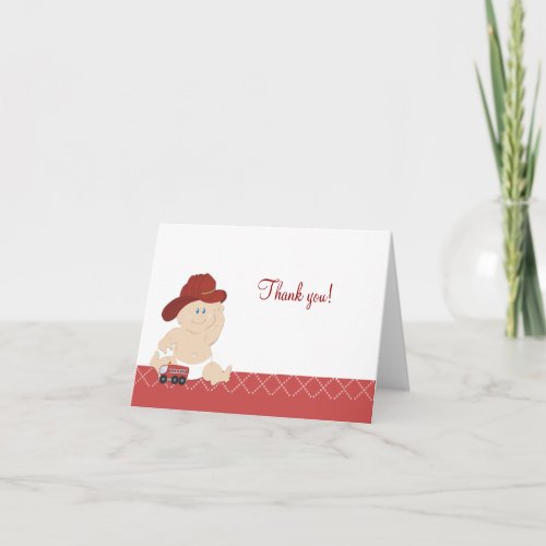 BABY FIRE FIGHTER Folded Thank you notes