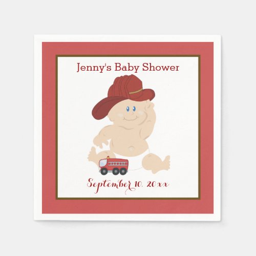Baby Firefighter Customized Napkins