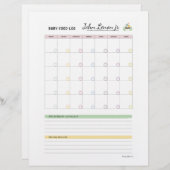 Baby First 100 foods- Baby Food Log by Margo (Front/Back)