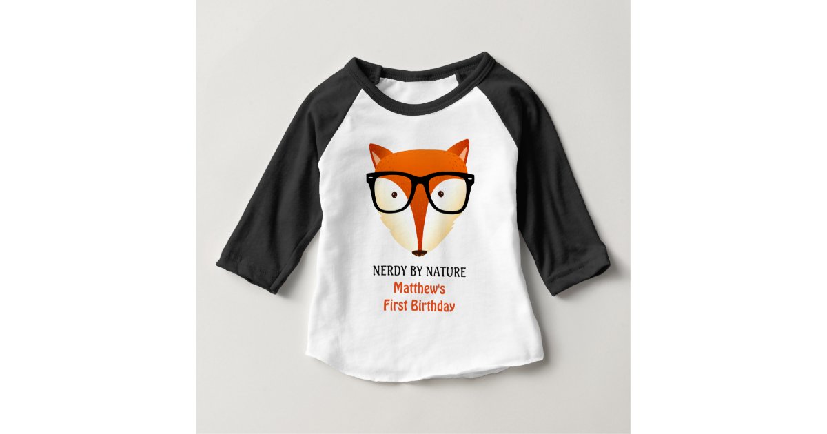 Download Baby First Birthday Nerd Fox Cute and Funny Baby T-Shirt ...