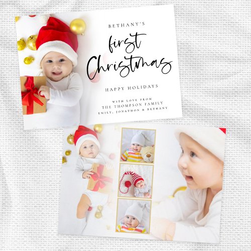 Baby First Christmas 6 Photo Holiday Card