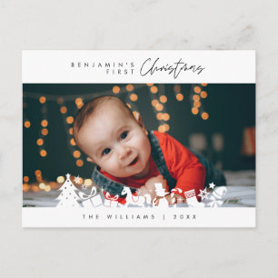 Baby First Christmas, Announcement with Photo Postcard