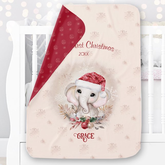 Baby First Christmas Baby Blanket Santa Elephant (Baby First Christmas Baby Blanket Santa Elephant)