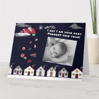 BABY FIRST CHRISTMAS. CUSTOM BABY PHOTO PLACEMAT CARD