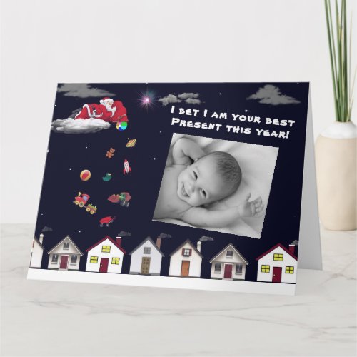 BABY FIRST CHRISTMAS CUSTOM BABY PHOTO PLACEMAT CARD