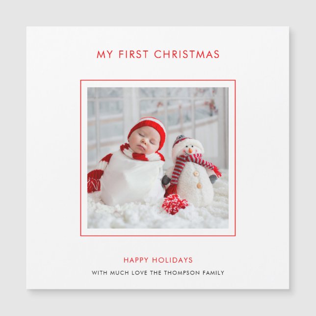 Baby First Christmas Custom Minimalist Holiday (Front)