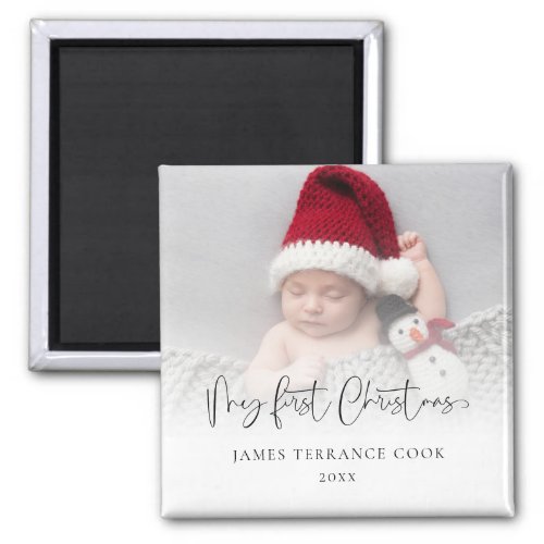 Baby First Christmas Custom Photo Overlay Magnet