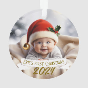Baby First Christmas Cute Fox  Ornament