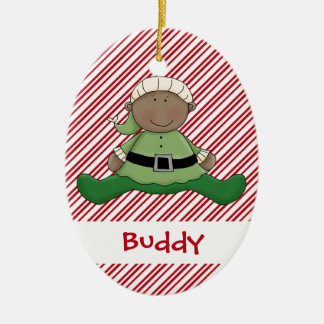 Baby First Christmas Elf Suit Ceramic Ornament