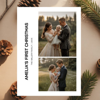 Baby First Christmas Family Card