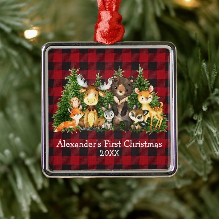 metal baby's first christmas ornament