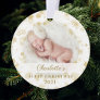 Baby First Christmas Magical Gold Snowflakes Photo Ornament