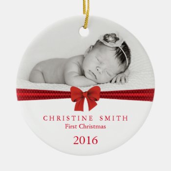 Baby First Christmas Ornament Customizable by Naokko at Zazzle