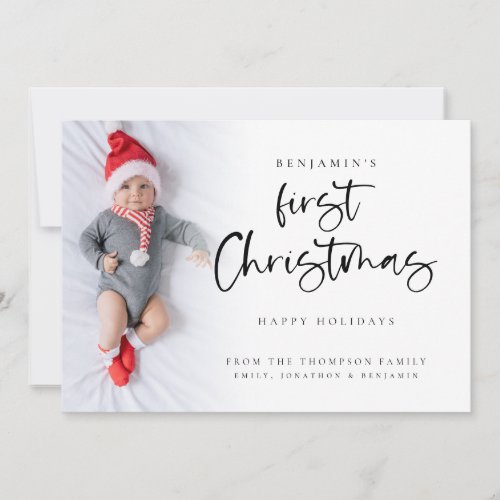 Baby First Christmas Photo 2025 Calendar Holiday Card