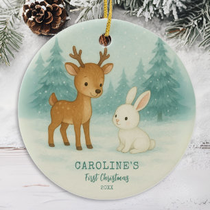 Baby First Christmas Photo Ceramic Ornament
