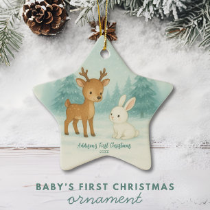 Baby First Christmas Photo Ceramic Ornament