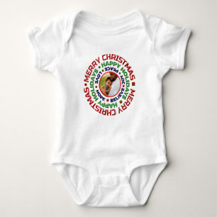 Baby First Christmas Photo Holiday Personalize  Bodysuit