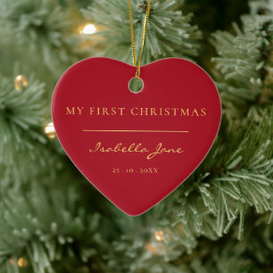Baby First Christmas Photo Modern Script Ornament