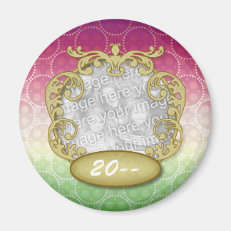 Baby First Christmas Red Green Yellow Dots Magnet