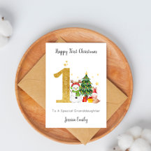 Baby First Christmas Snowman Rabbit Card
