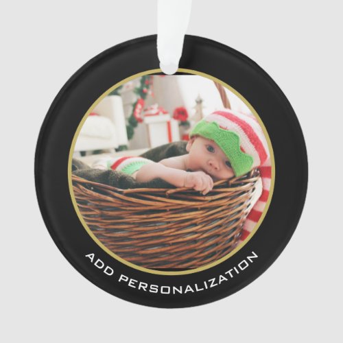 Baby First Christmas Straw Wicker Basket Photo  Ornament
