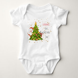 Baby First Christmas Tree Personalized Santa Baby Bodysuit