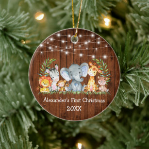 African American Baby's 1st Christmas Personalized Ornament 