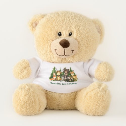 Baby First Christmas Woodland Forest Animals Teddy Bear