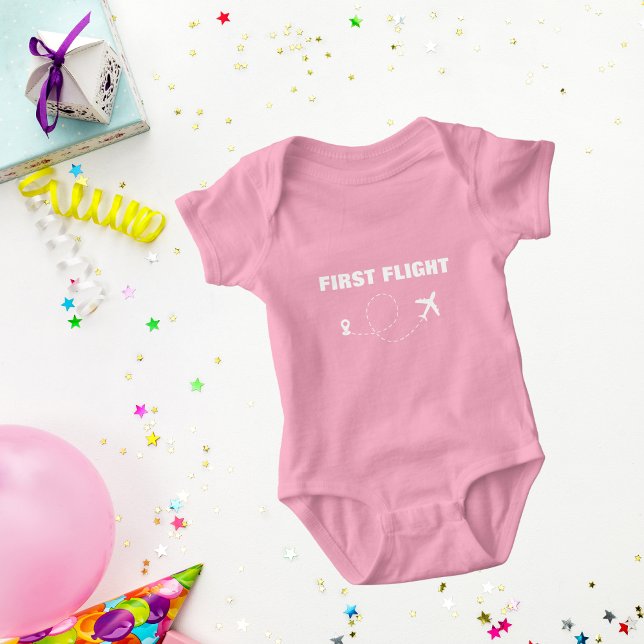 Baby FIRST FLIGHT, Cool Airplane, Travel Baby Bodysuit (Creator Uploaded)
