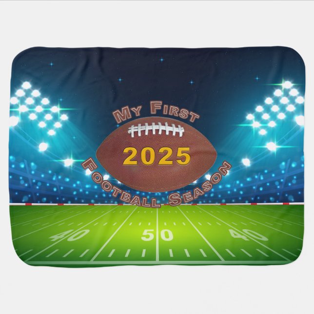 Baby First Football Season 2025 Baby Blanket (Horizontal)