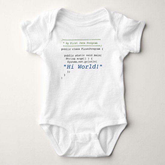 Baby First Java Program Baby Bodysuit
