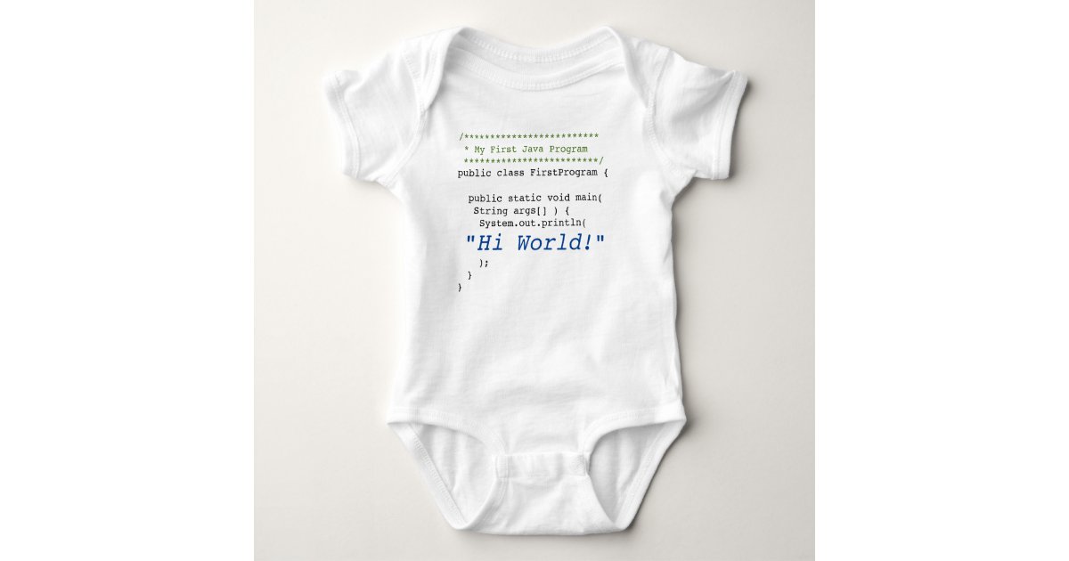 Baby First Java Program Baby Bodysuit | Zazzle