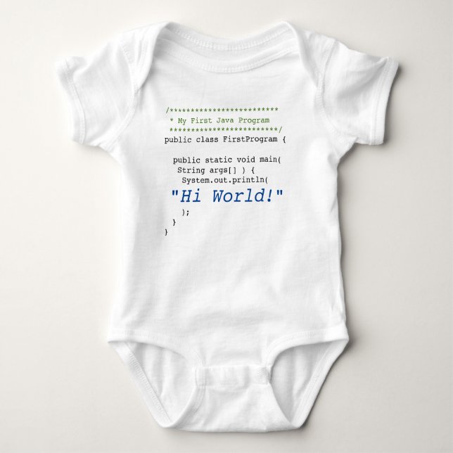 Baby First Java Program Bodysuit (Front)