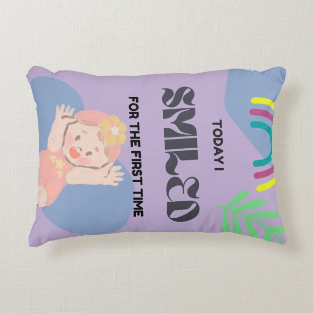 Baby first smile  accent pillow (Front)