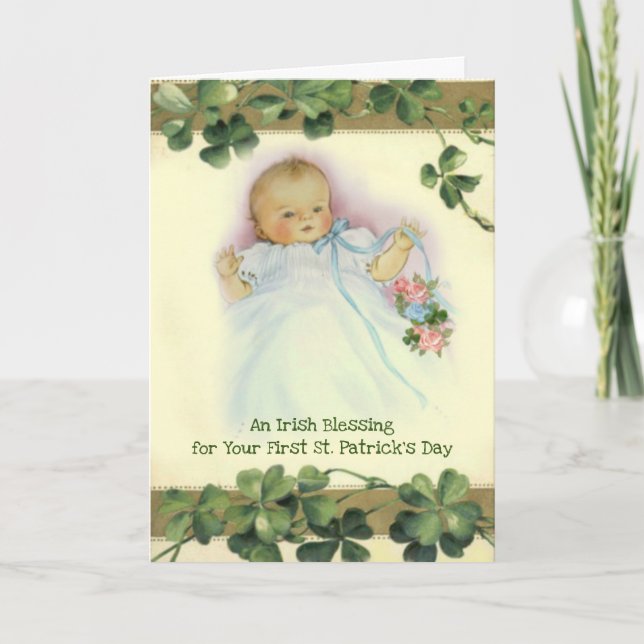 Baby First St. Patrick's Day Blessing Prayer Card (Front)