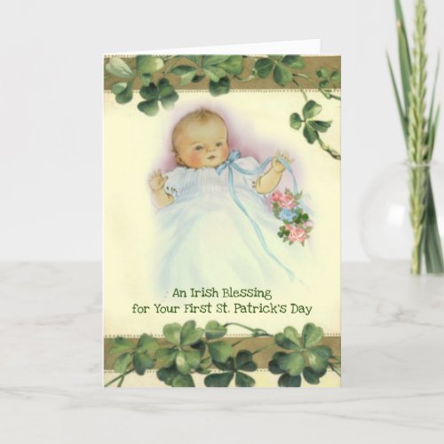 Baby First St Patricks Day Blessing Prayer Card