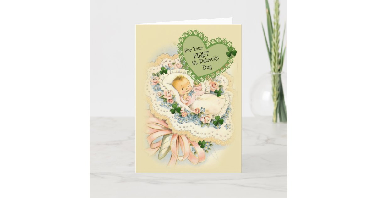 Baby First St. Patrick's Day Card Vintage | Zazzle.com