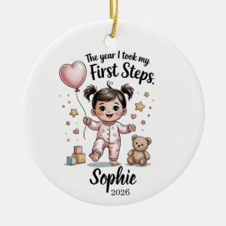 Baby First Steps 2026 Christmas Ornament Girl Gift