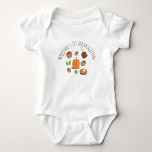 Baby First Thanksgiving Pumpkin Pie Turkey Dinner Baby Bodysuit