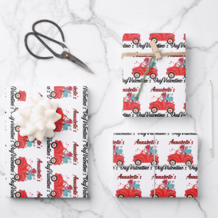 Baby First Valentine Day Birthday First Birthday  Wrapping Paper Sheets