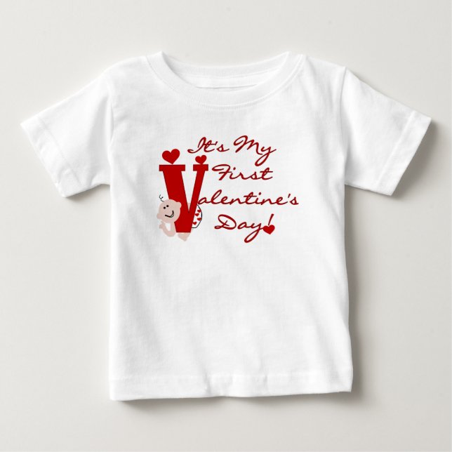 Baby First Valentine's Day Baby T-Shirt (Front)
