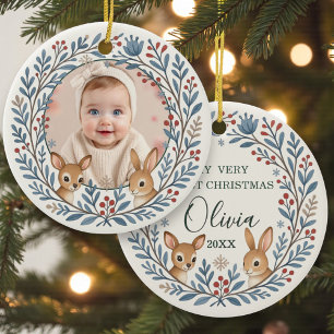 Baby First Woodland Nordic Christmas Keepsake Ceramic Ornament