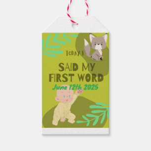 Baby first words gift tags