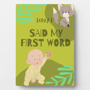 Baby first words plaque
