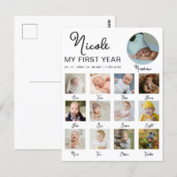 Baby First Year 12 Months Photo Collage Modern