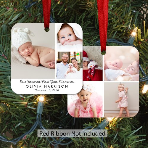 Baby First Year Moments Photo Christmas Metal Ornament