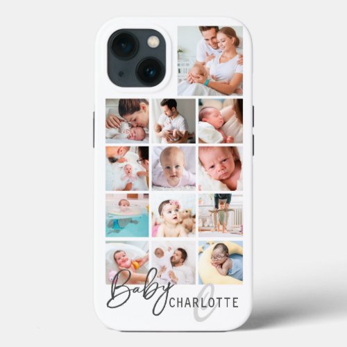 Baby First Year Personalized Family Photo Collage iPhone 13 Case