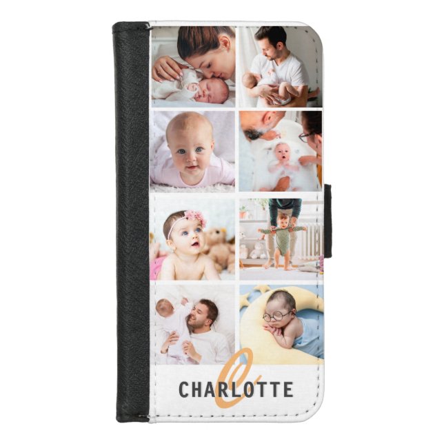 Baby First Year Personalized Family Photo Collage iPhone Wallet Case (Front)